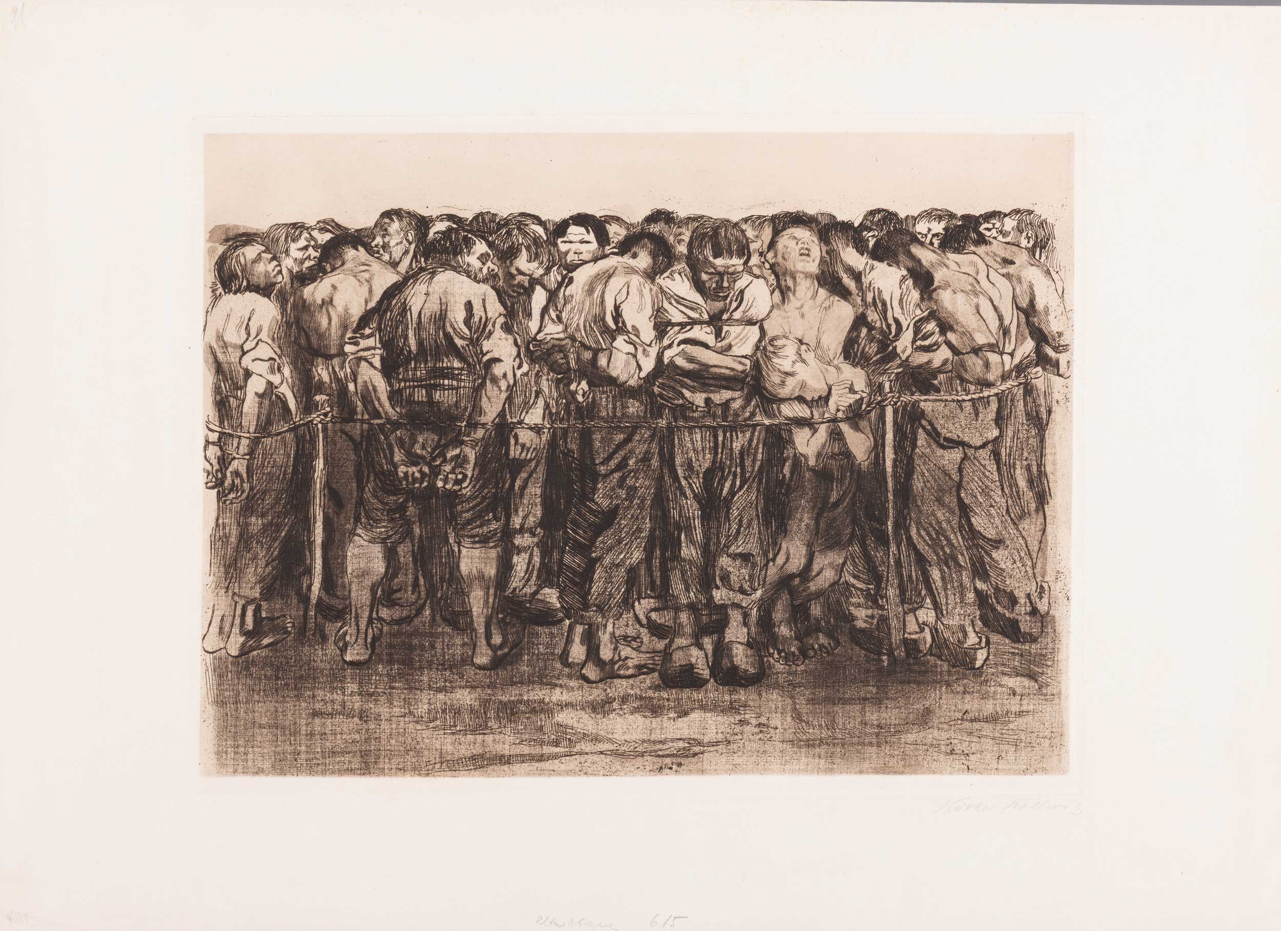 Käthe Kollwitz, Die Gefangenen, aus: „Bauernkrieg“ (Blatt 7), 1908