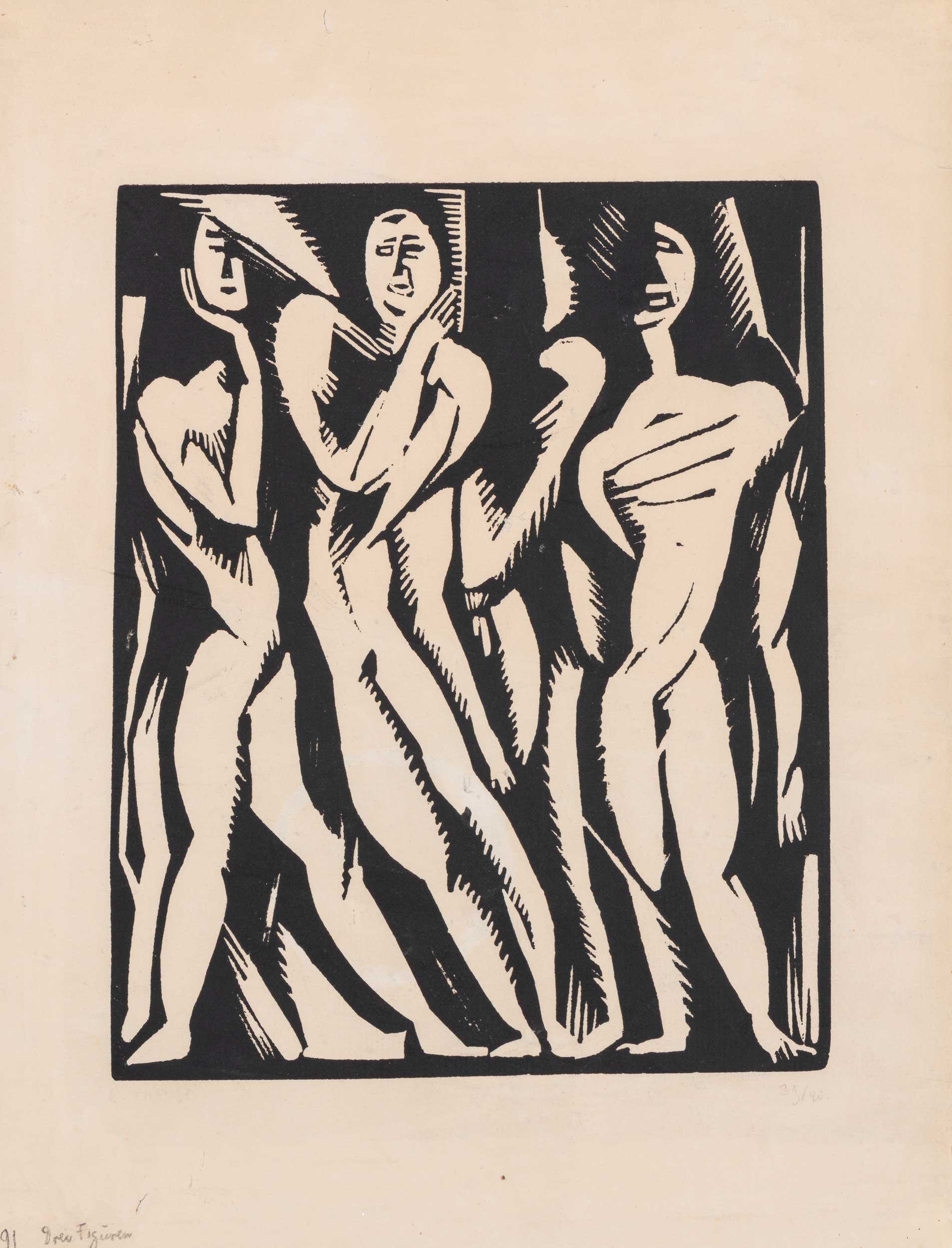 Carlo Mense, Drei Männer, 1914